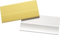 Jmenovka z eloxovaného hliníku s okénkem - zlatá