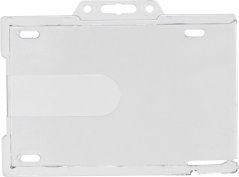 Visačka na šířku - tvrdý plast - čirá - na 2 karty