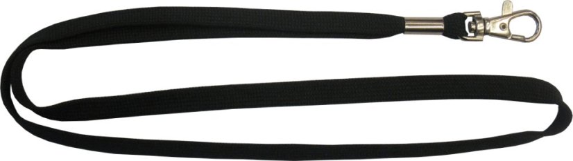 Šňůrka na krk dutá - 10 mm, zamac 12, svorka, černá Č, bez potisku - Barva šňůrky: červená