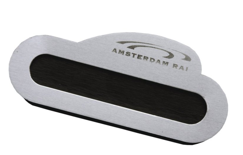 Jmenovka oválná - plast-kov s okénkem