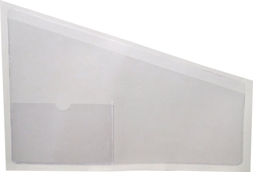 Samolepicí kapsa šikmá A4 s vizitkou - levá