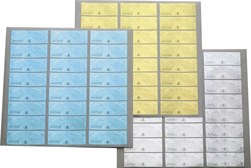 Bezpečnostní samolepicí hologram - Barva: Modrá