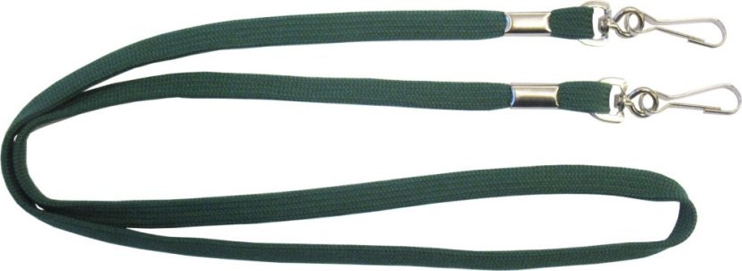 Šňůrka na krk dutá - 10 mm, 2x otočná karabina OT10, 2x VS, zelená Č - Barva šňůrky: bílá
