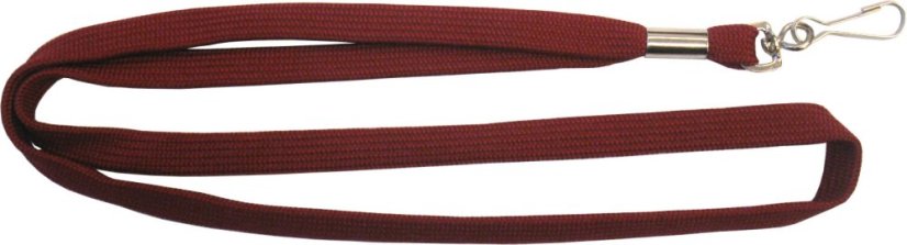 Šňůrka na krk dutá - 10 mm, otočná karabina OT10, VS, vínová Č Šňůrka na krk dutá - 10 mm, otočná karabina OT10, VS, vínová Č