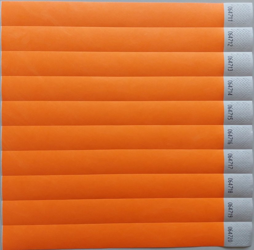 ID náramek TYVEK - TYV17- neon oranžová