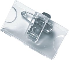 Visačka na šířku - tvrdý plast + klip-špendlík, 50 x 25 mm