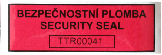 Fóliová plomba TT 9030 červená s potiskem, číslování Fóliová plomba TT 9030 červená s potiskem, číslování