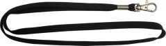 Šňůrka na krk dutá - 10 mm, zamac 12, svorka, černá Č, bez potisku