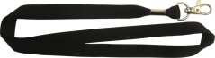 Šňůrka na krk - plochá, 15 mm, zamac 20, svorka, černá Č, bez potisku