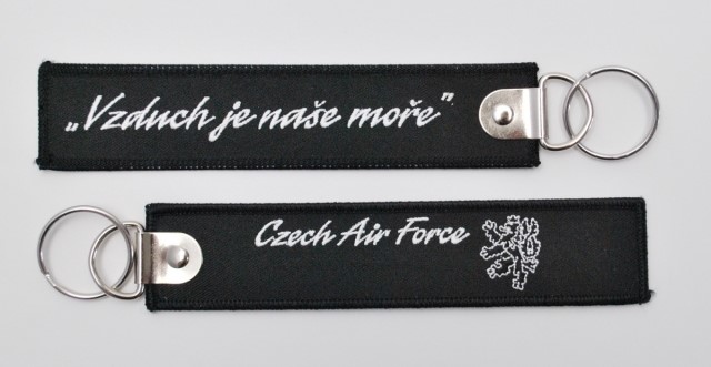 Klíčenka 30 mm, kroužek 20, nýtek, vytkávaná černá CAF