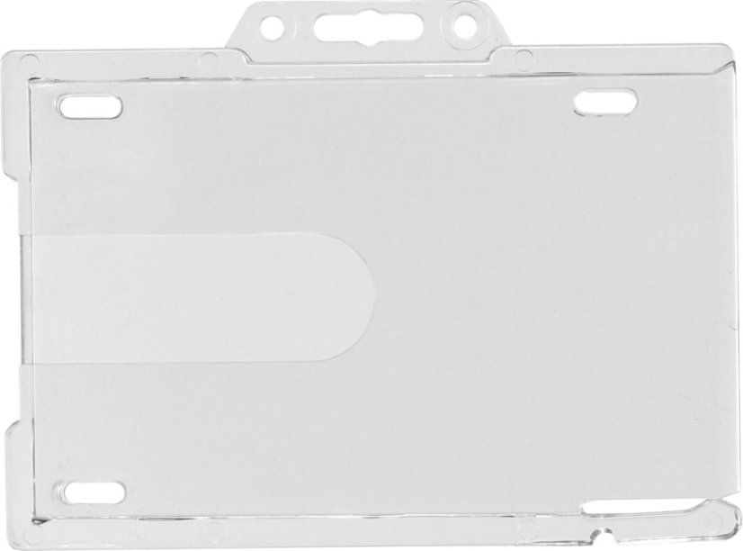 Visačka na šířku - tvrdý plast - čirá - na 2 karty