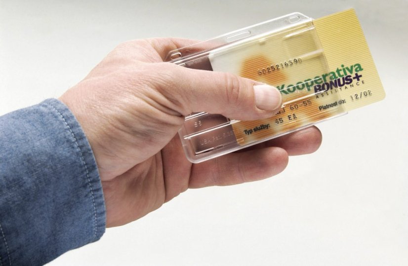 Visačka na šířku s vysunováním - tvrdý plast - Barva vysunování: Červená