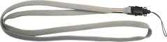 Šňůrka na krk dutá - 10 mm, MT clip, svorka, šedá