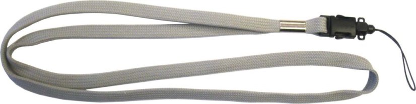 Šňůrka na krk dutá - 10 mm, MT clip, svorka, šedá - Barva šňůrky: šedá